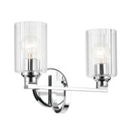 KICHLER 55225CHFLU Gioe 14.25" 2-Light Vanity Light With Clear Fluted Glass In Chrome