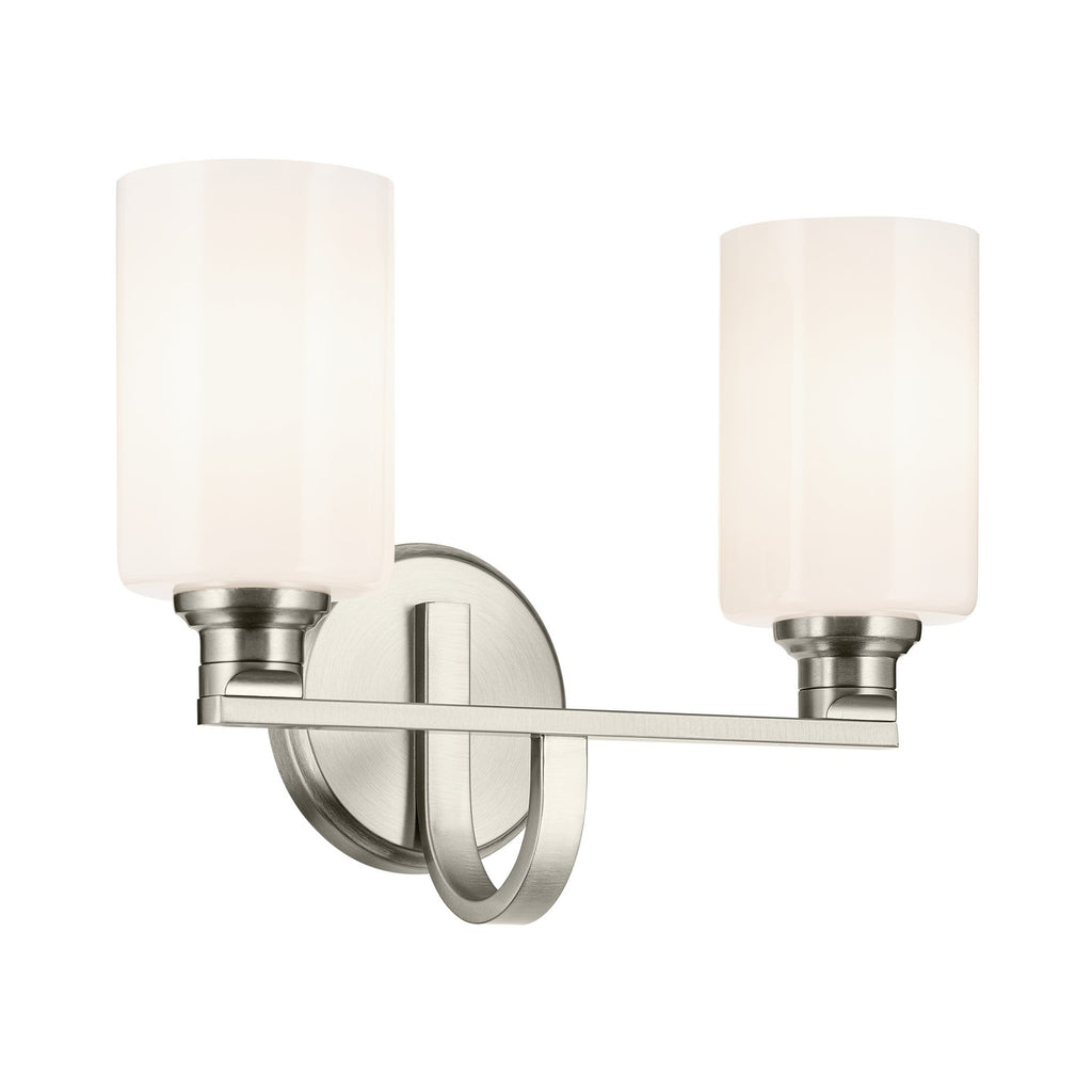 KICHLER 55225NI Gioe 14.25" 2-Light Vanity Light With Opal Glass In Brushed Nickel