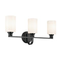 KICHLER 55226BK Gioe 24.25" 3-Light Vanity Light With Opal Glass In Black