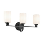 KICHLER 55226BK Gioe 24.25" 3-Light Vanity Light With Opal Glass In Black