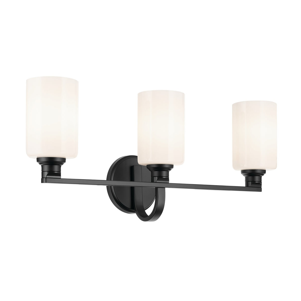 KICHLER 55226BK Gioe 24.25" 3-Light Vanity Light With Opal Glass In Black