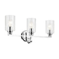 KICHLER 55226CHFLU Gioe 24.25" 3-Light Vanity Light With Clear Fluted Glass In Chrome