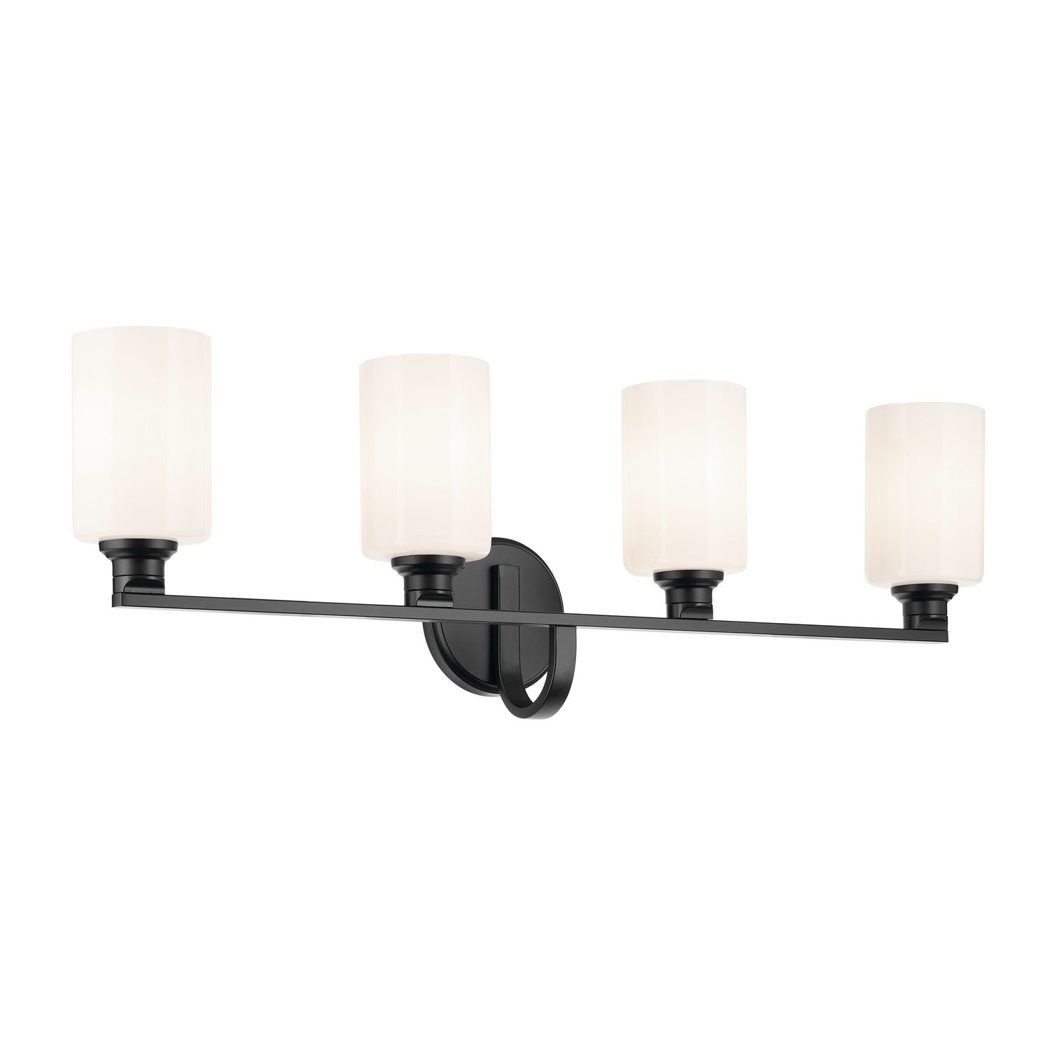 KICHLER 55227BK Gioe 32.25" 4-Light Vanity Light With Opal Glass In Black