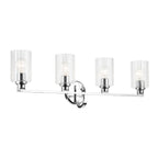 KICHLER 55227CHFLU Gioe 32.25" 4-Light Vanity Light With Clear Fluted Glass In Chrome