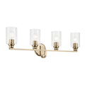 KICHLER 55227CPZFLU Gioe 32.25" 4-Light Vanity Light With Clear Fluted Glass In Champagne Bronze