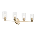 KICHLER 55227CPZFLU Gioe 32.25" 4-Light Vanity Light With Clear Fluted Glass In Champagne Bronze