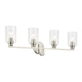 KICHLER 55227NIFLU Gioe 32.25" 4-Light Vanity Light With Clear Fluted Glass In Brushed Nickel