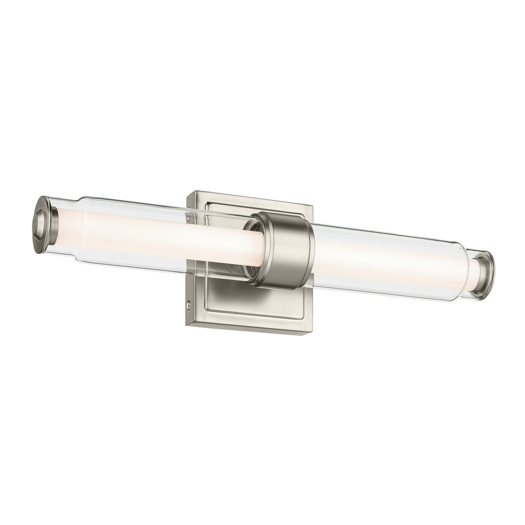 KICHLER 55237NILED Laurene 18.5" Linear Bath Bar Small Led With Clear Glass In Brushed Nickel