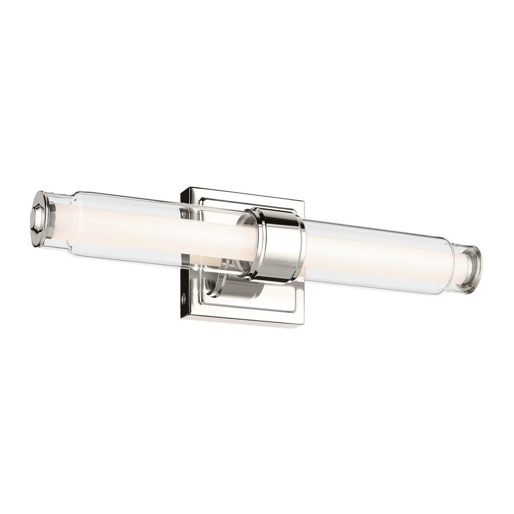 KICHLER 55237PNLED Laurene 18.5" Linear Bath Bar Small Led With Clear Glass In Chrome