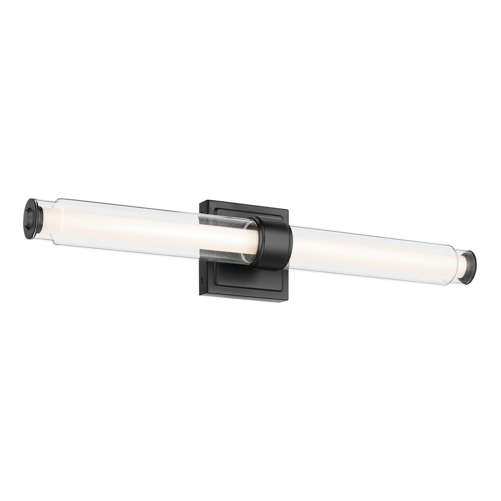 KICHLER 55238BKLED Laurene 26.5" Linear Bath Bar Medium Led With Clear Glass In Black