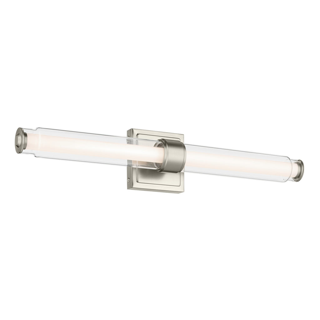KICHLER 55238NILED Laurene 26.5" Linear Bath Bar Medium Led With Clear Glass In Brushed Nickel