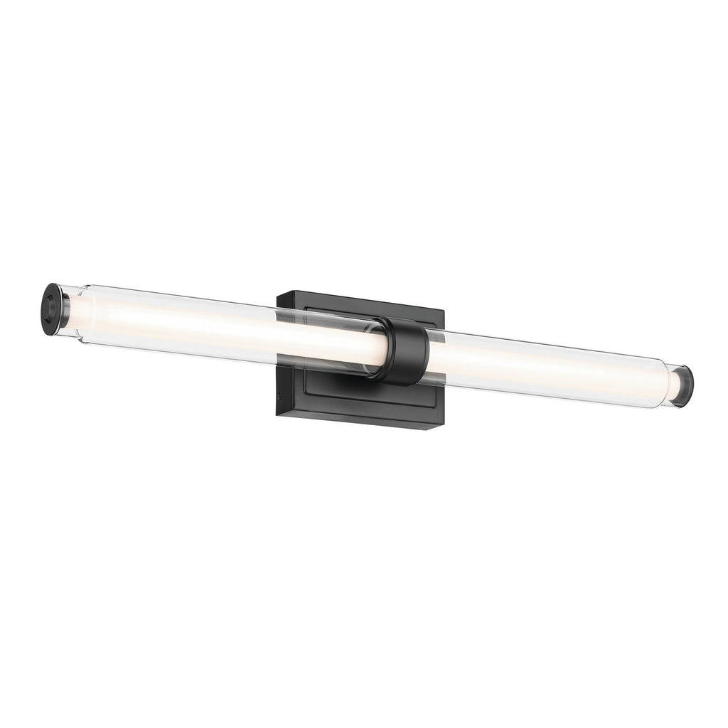 KICHLER 55239BKLED Laurene 31" Linear Bath Bar Large Led With Clear Glass In Black