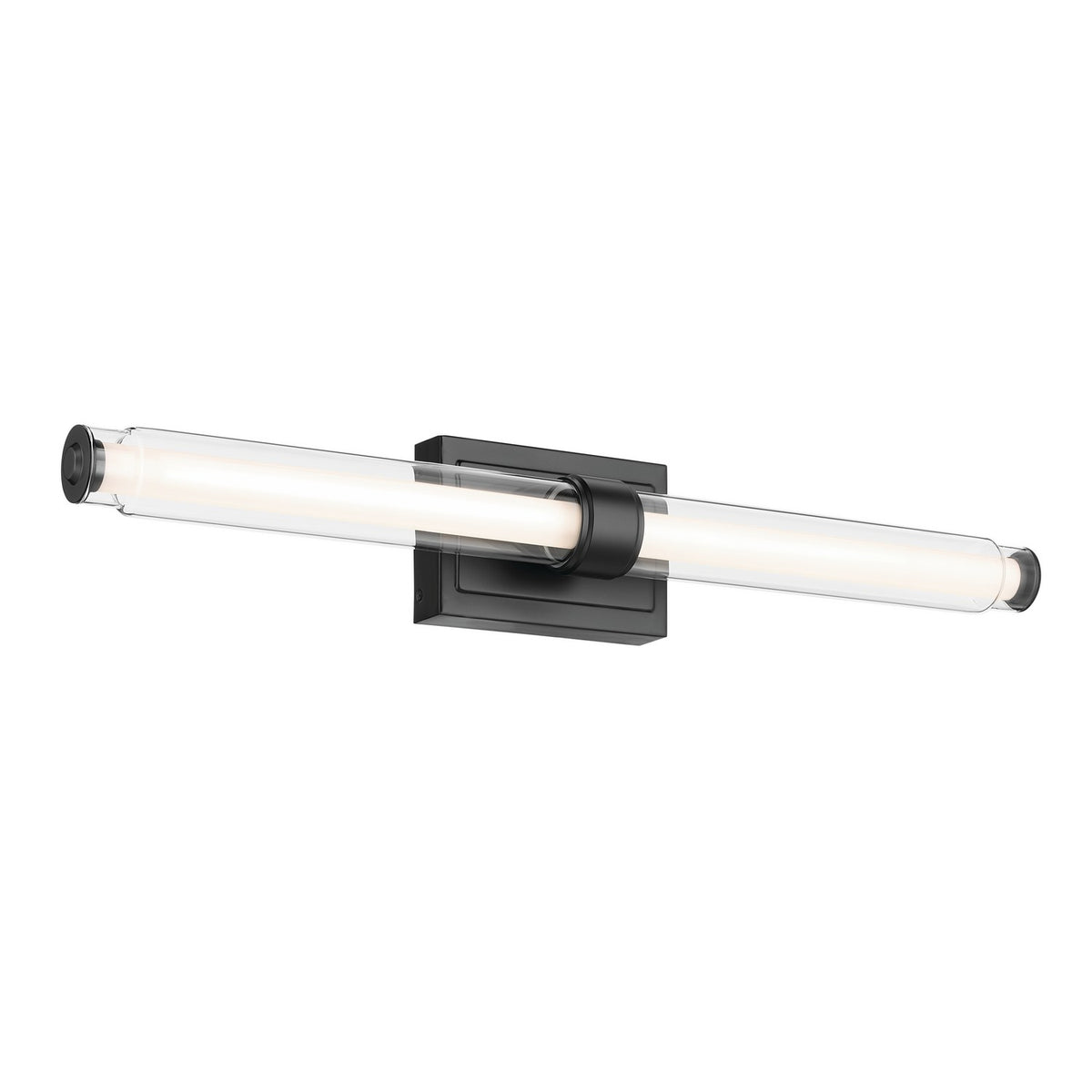KICHLER 55239BKLED Laurene 31" Linear Bath Bar Large Led With Clear Glass In Black