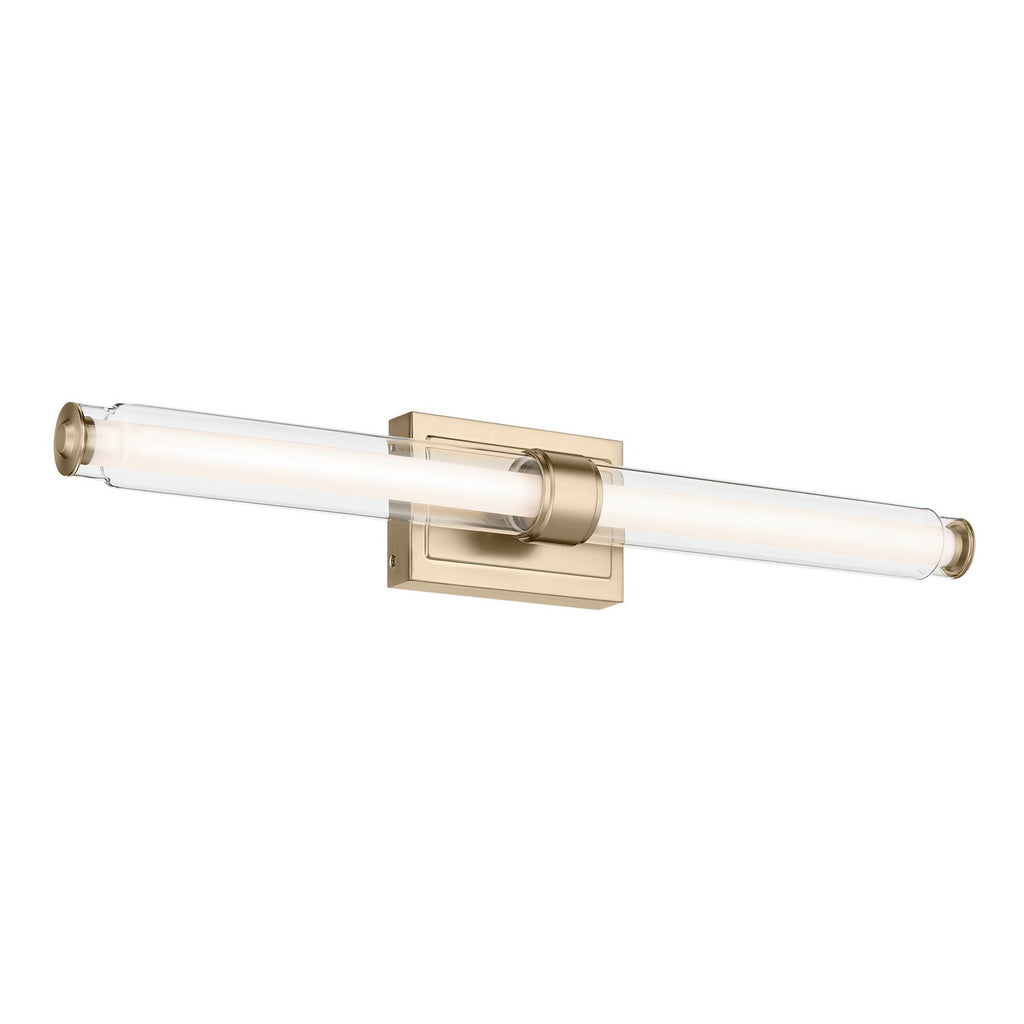 KICHLER 55239CPZLED Laurene 31" Linear Bath Bar Large Led With Clear Glass In Champagne Bronze