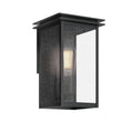 KICHLER 59540BKT Arkville 10 Inch 1 Light Outdoor Wall Light With Clear Seeded Glass In Textured Black