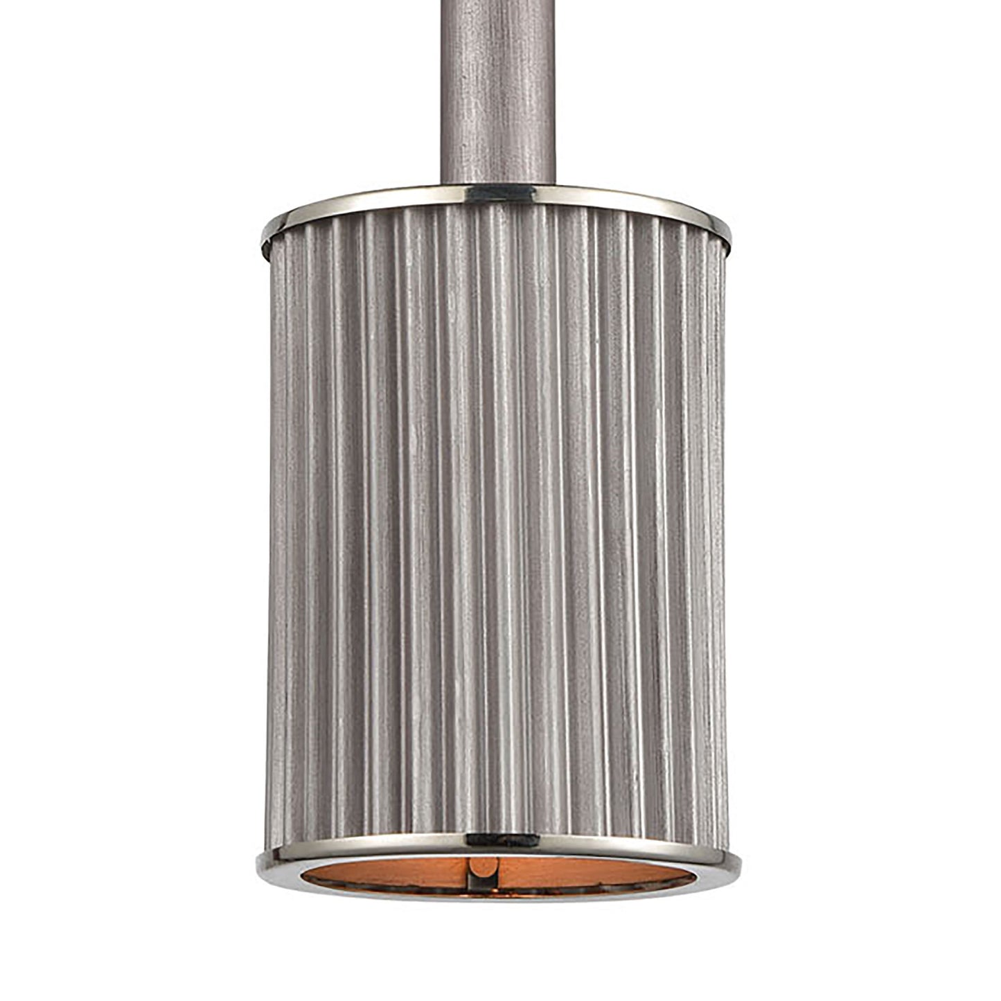 ELK SHOWROOM 15926/1 Corrugated Steel 6'' Wide 1-Light Mini Pendant - Weathered Zinc