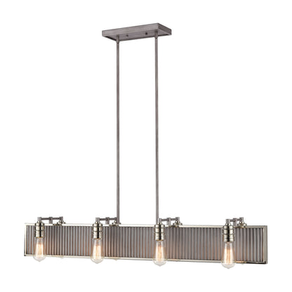 ELK SHOWROOM 15929/8 Corrugated Steel 43'' Wide 8-Light Chandelier - Weathered Zinc