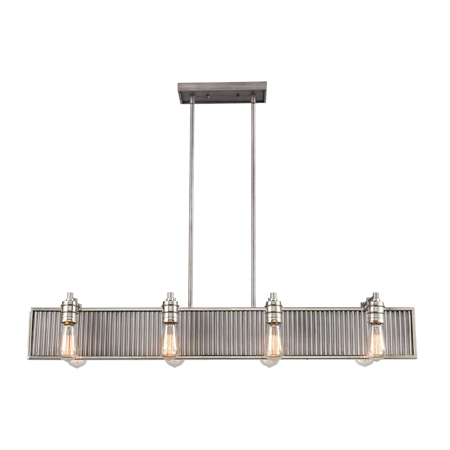 ELK SHOWROOM 15929/8 Corrugated Steel 43'' Wide 8-Light Chandelier - Weathered Zinc