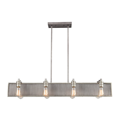 ELK SHOWROOM 15929/8 Corrugated Steel 43'' Wide 8-Light Chandelier - Weathered Zinc