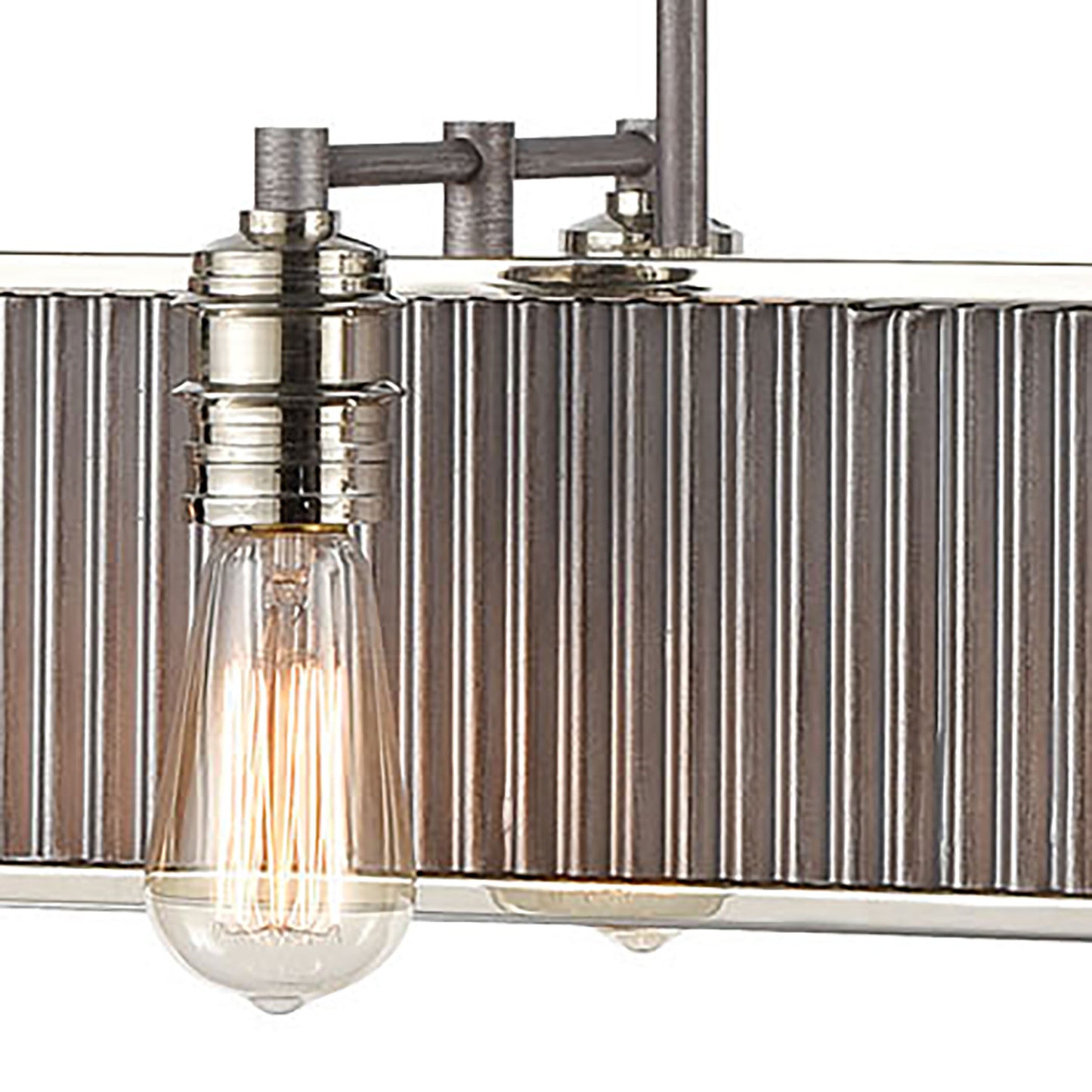 ELK SHOWROOM 15929/8 Corrugated Steel 43'' Wide 8-Light Chandelier - Weathered Zinc