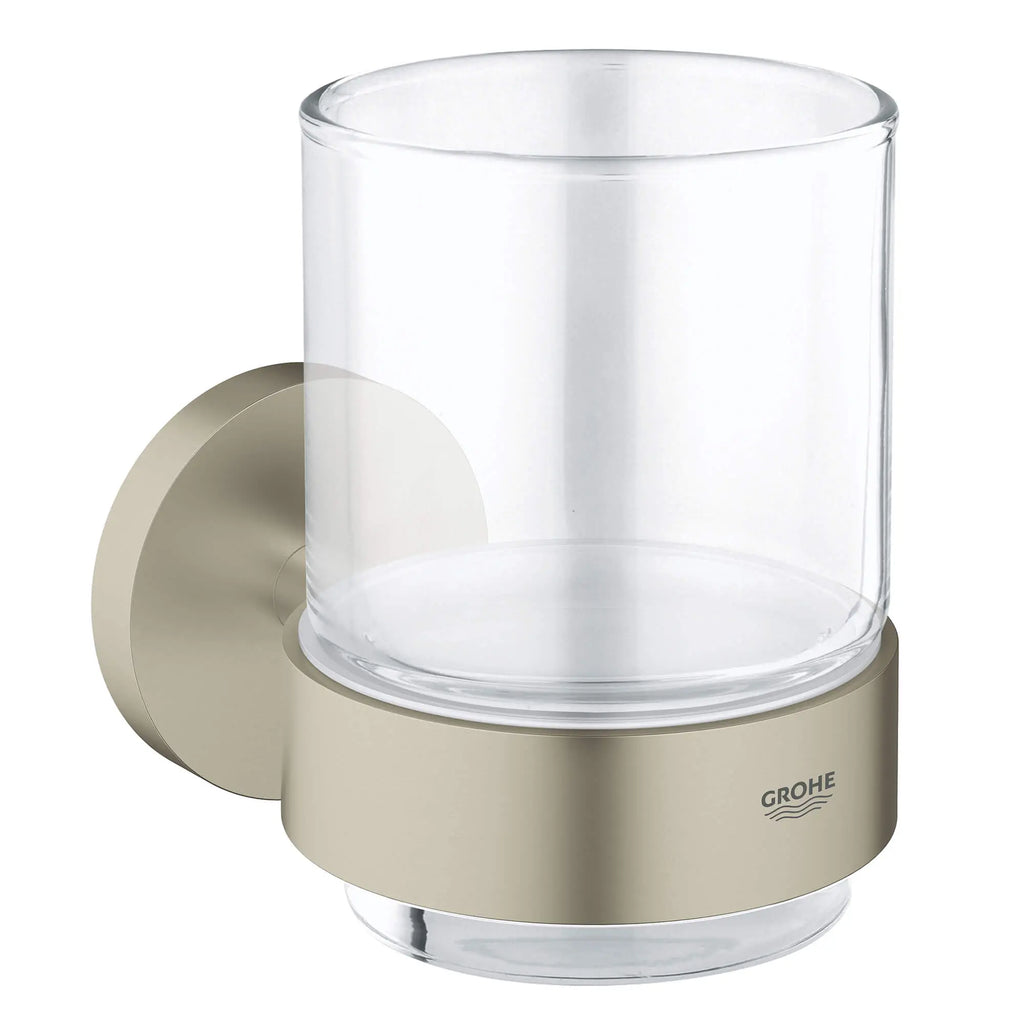 GROHE 40447EN1 Essentials Glass with Holder - Brushed Nickel