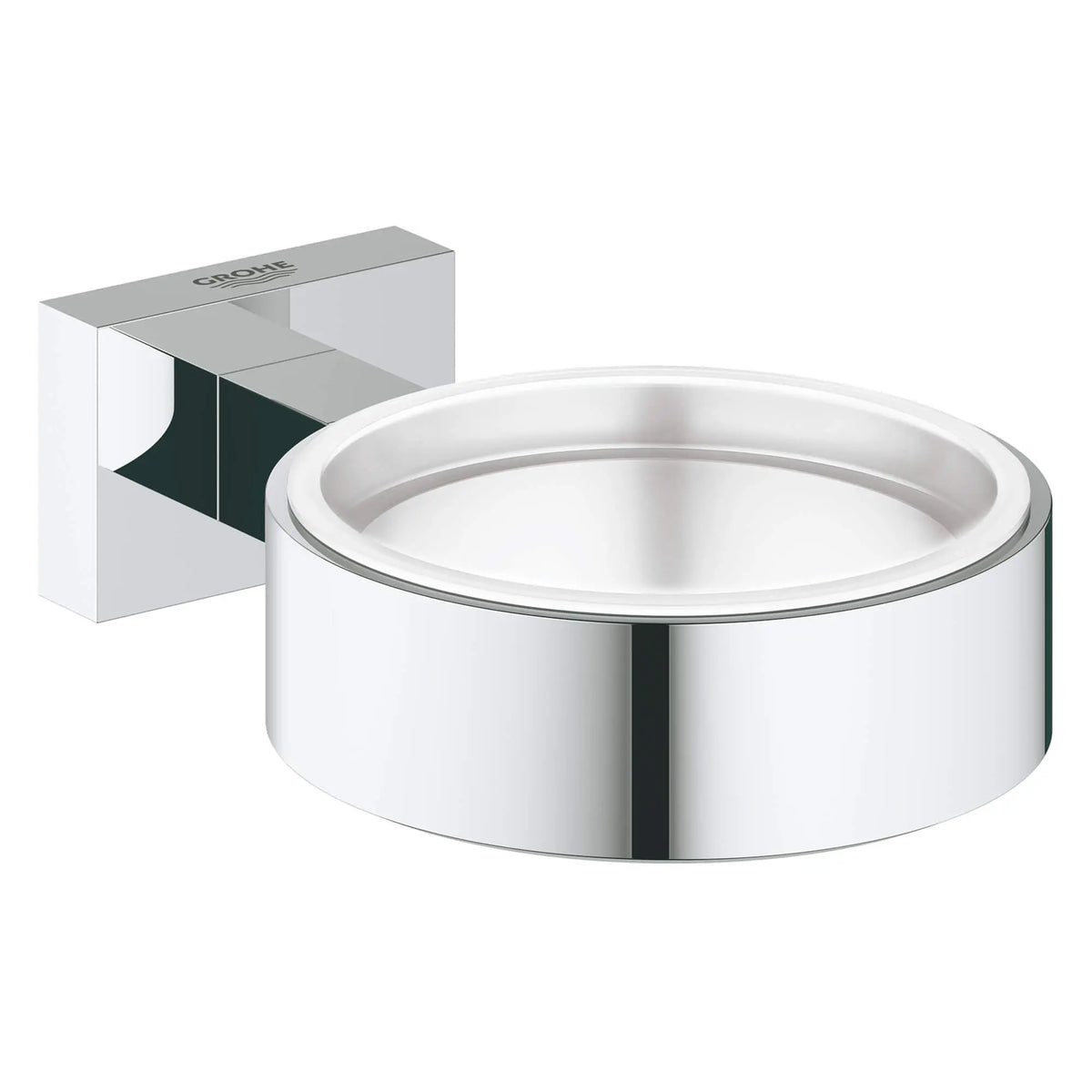 GROHE 40508001 Essentials Cube Holder For Glass, Soap Dish Or Soap Dispenser - Chrome