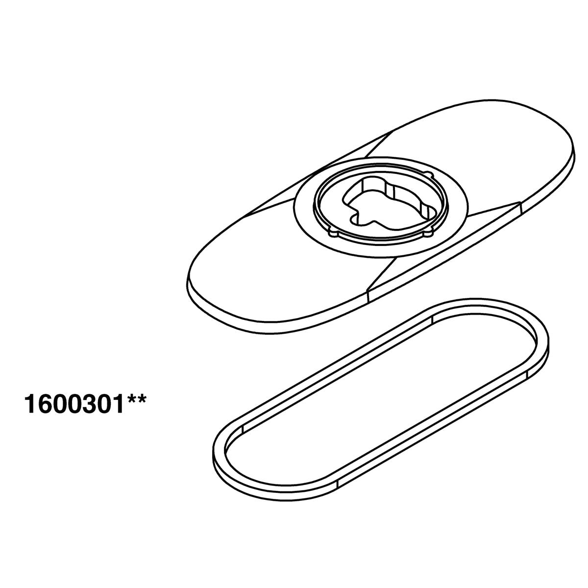 KOHLER Escutcheon Service Kit - Vibrant Brushed Moderne Brass, K-1600301-2MB