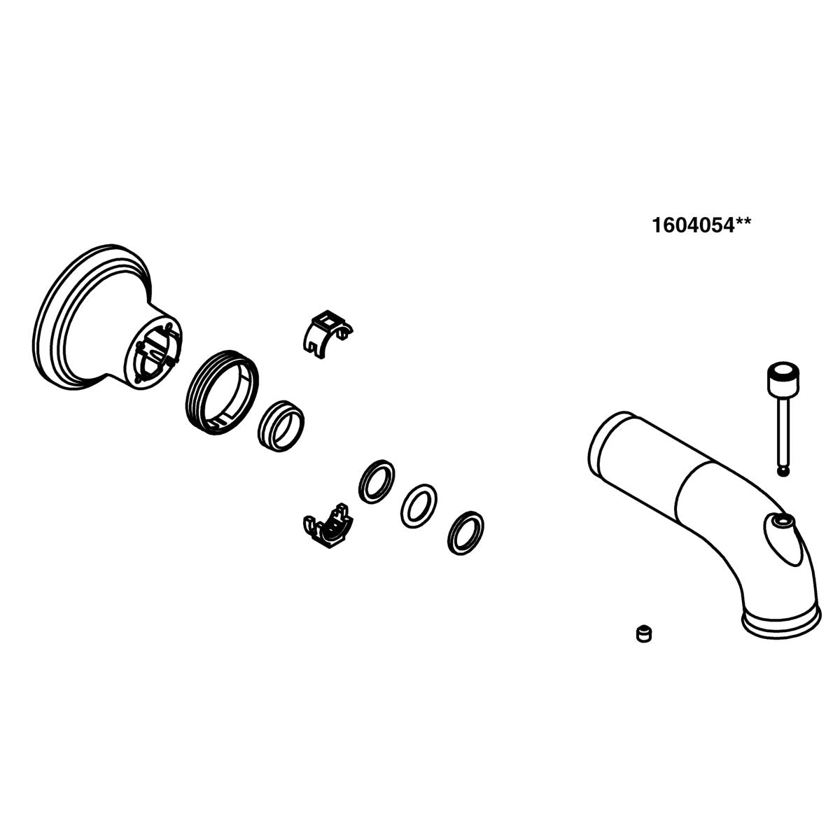 KOHLER Tub Spout Assembly Service Kit - Vibrant Polished Nickel, K-1604054-SN