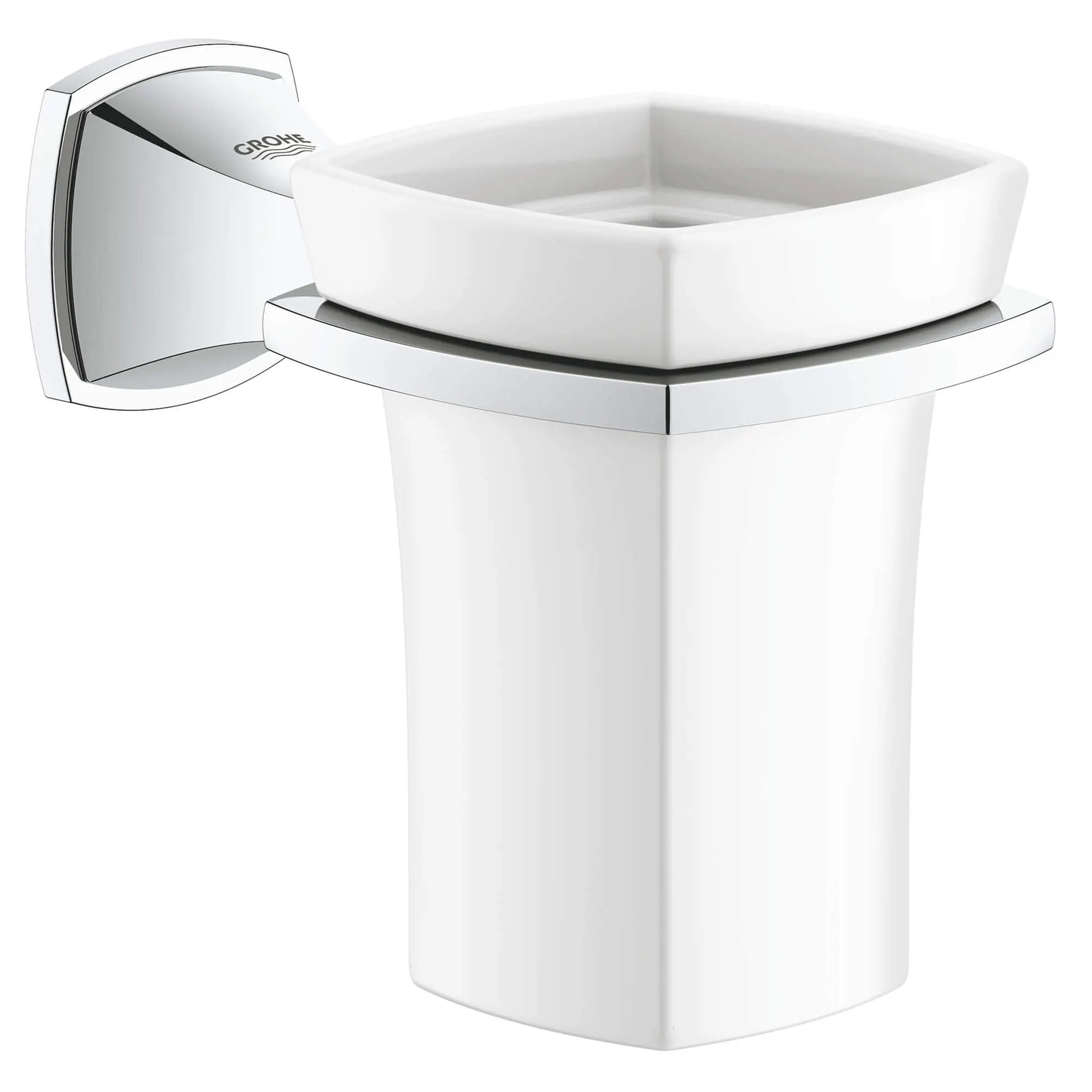 GROHE 40626000 Grandera Ceramic Tumbler with Holder - Chrome