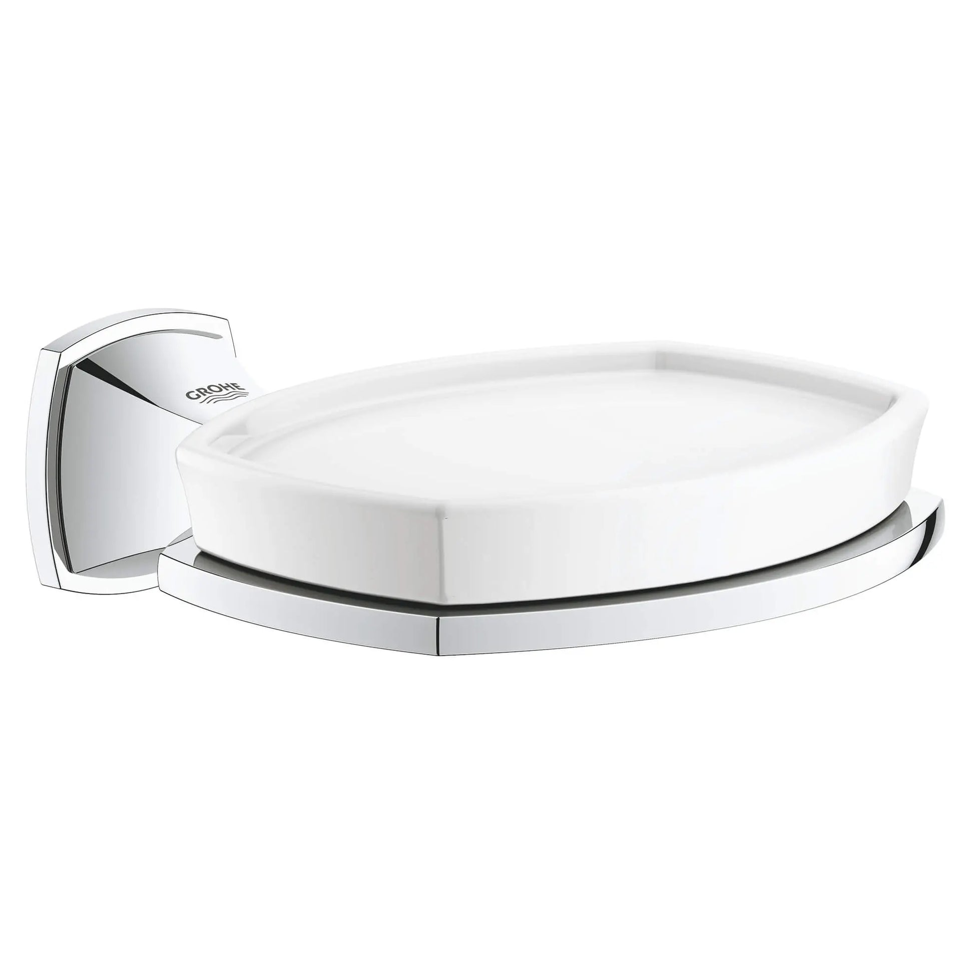 GROHE 40628000 Grandera Ceramic Soap Dish with Holder - Chrome