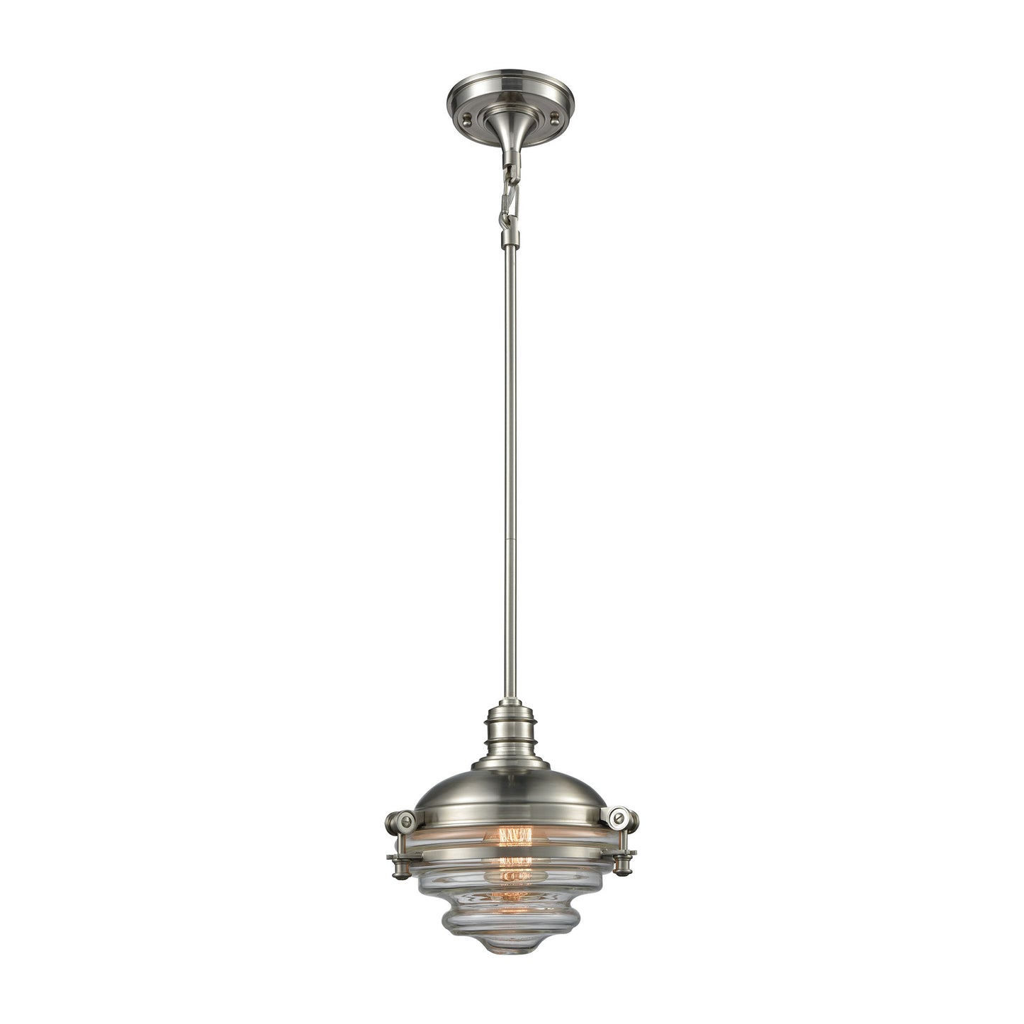 ELK SHOWROOM 16061/1 Riley 10'' Wide 1-Light Mini Pendant - Satin Nickel