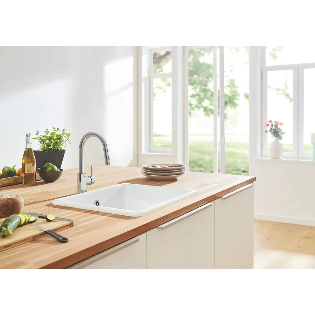 GROHE 31479001 Concetto Single-Handle Pull Down Prep Faucet 1.75 GPM - Chrome
