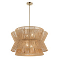 KICHLER 52736CPZ Ophira 36 Inch 4 Light Pendant With Jute Shade In Champagne Bronze