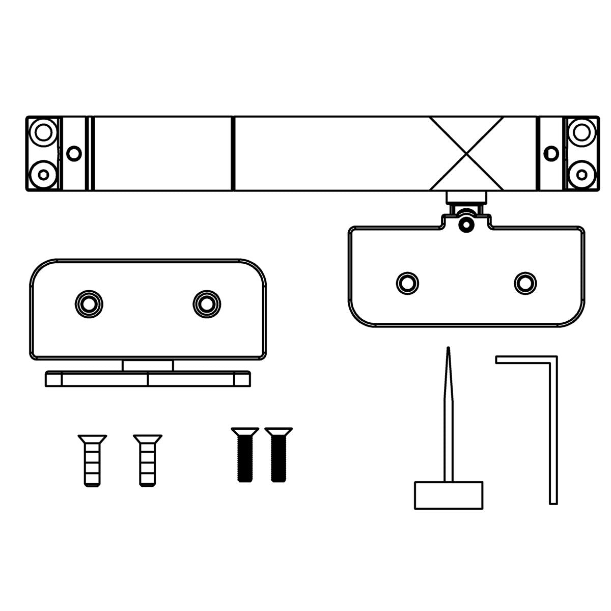 KOHLER Slow Close Hinges - Pivot - Vibrant Brushed Moderne Brass, K-1614506-2MB