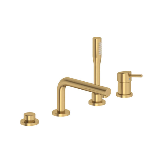 GROHE 19576GN2 Concetto 4-Hole Single-Handle Deck Mount Roman Tub Faucet with 1.75 GPM Hand Shower - Brushed Cool Sunrise