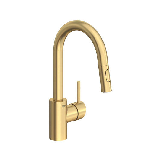 GROHE 31479GN1 Concetto Single-Handle Pull Down Prep Faucet 1.75 GPM - Brushed Cool Sunrise