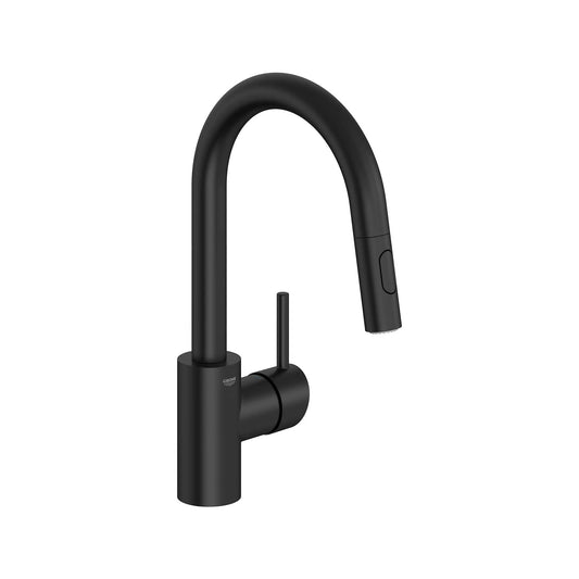 GROHE 314792431 Concetto Single-Handle Pull Down Prep Faucet 1.75 GPM - Matte Black