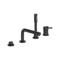 GROHE 195762432 Concetto 4-Hole Single-Handle Deck Mount Roman Tub Faucet with 1.75 GPM Hand Shower - Matte Black
