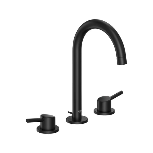 GROHE 20217243A Concetto 8-inch Widespread 2-Handle L-Size Bathroom Faucet, 1.2 GPM - Matte Black
