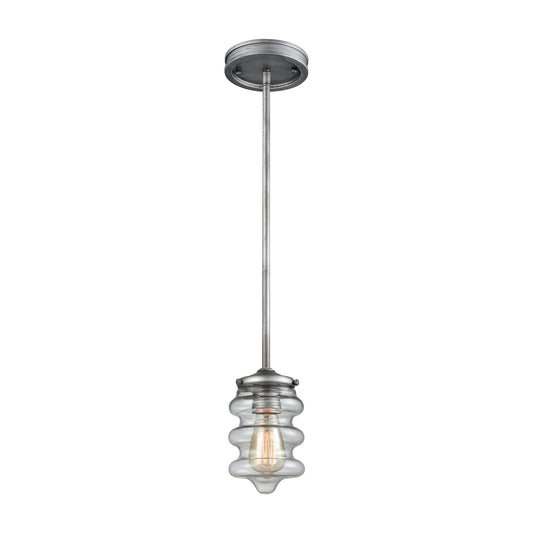 ELK SHOWROOM 16170/1 Synchronis 5'' Wide 1-Light Mini Pendant - Weathered Zinc