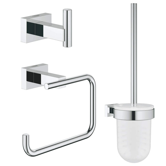 GROHE Essentials Cube 3-in-1 Accessory Set - Chrome, 40757001