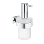GROHE 40756001 Essentials Cube Soap Dispenser with Holder - Chrome