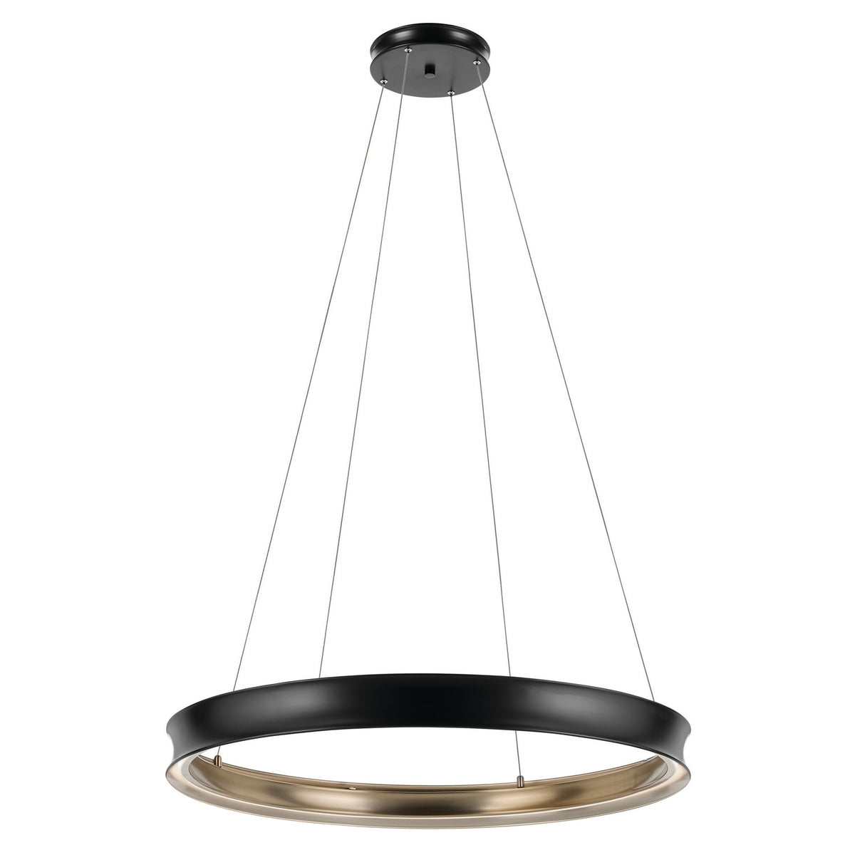KICHLER 52747BKLED Larousse 39.5 Inch Led Chandelier In Black And Champagne Bronze