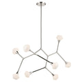 KICHLER 52763PN Cassius 52.5 With Opal Glass Inch 8 Light Convertible Chandelier With Opal Glass In Polished Nickel