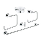 GROHE 40758001 Essentials Cube 5-in-1 Accessory Set - Chrome
