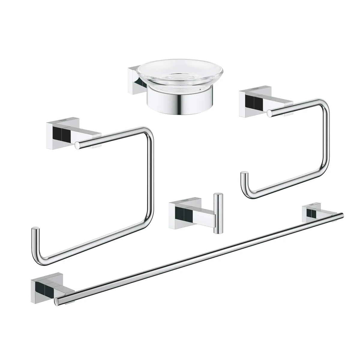GROHE 40758001 Essentials Cube 5-in-1 Accessory Set - Chrome
