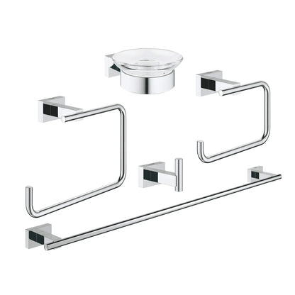 GROHE Essentials Cube 5-in-1 Accessory Set - Chrome, 40758001