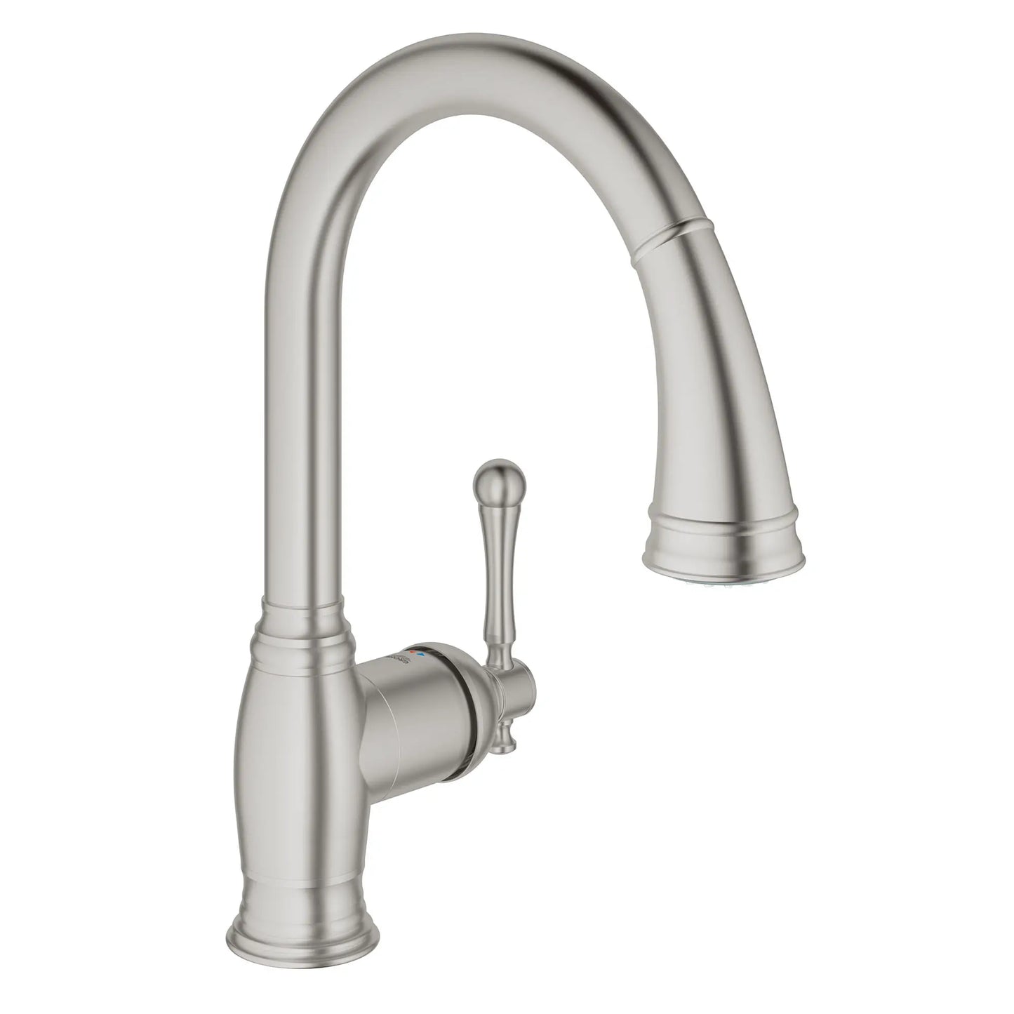 GROHE 33870DC2 Bridgeford Single-Handle Pull-Down Kitchen Faucet Dual Spray 1.75 GPM - Supersteel