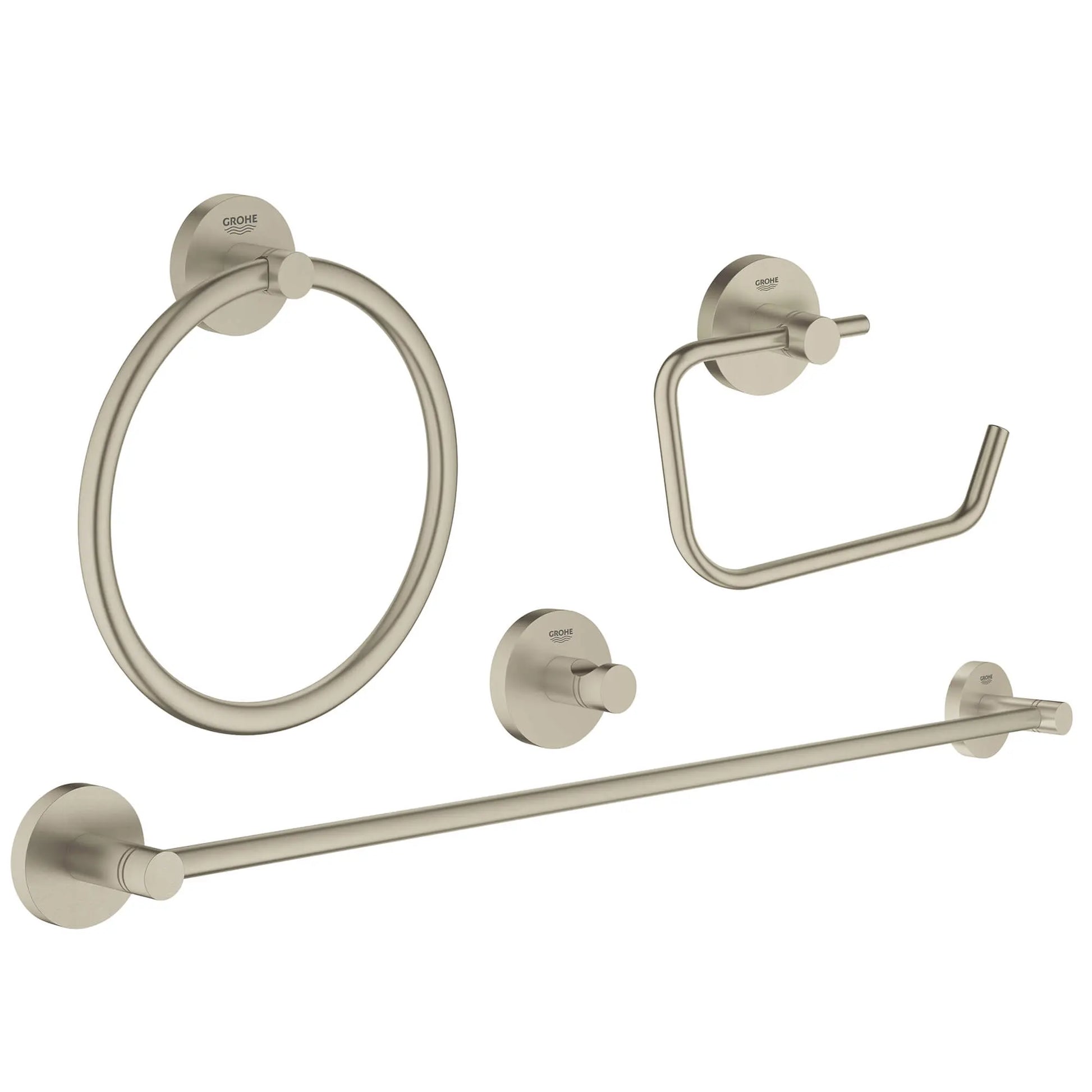 GROHE 40823EN1 Essentials 4-in-1 Accessory Set - Brushed Nickel