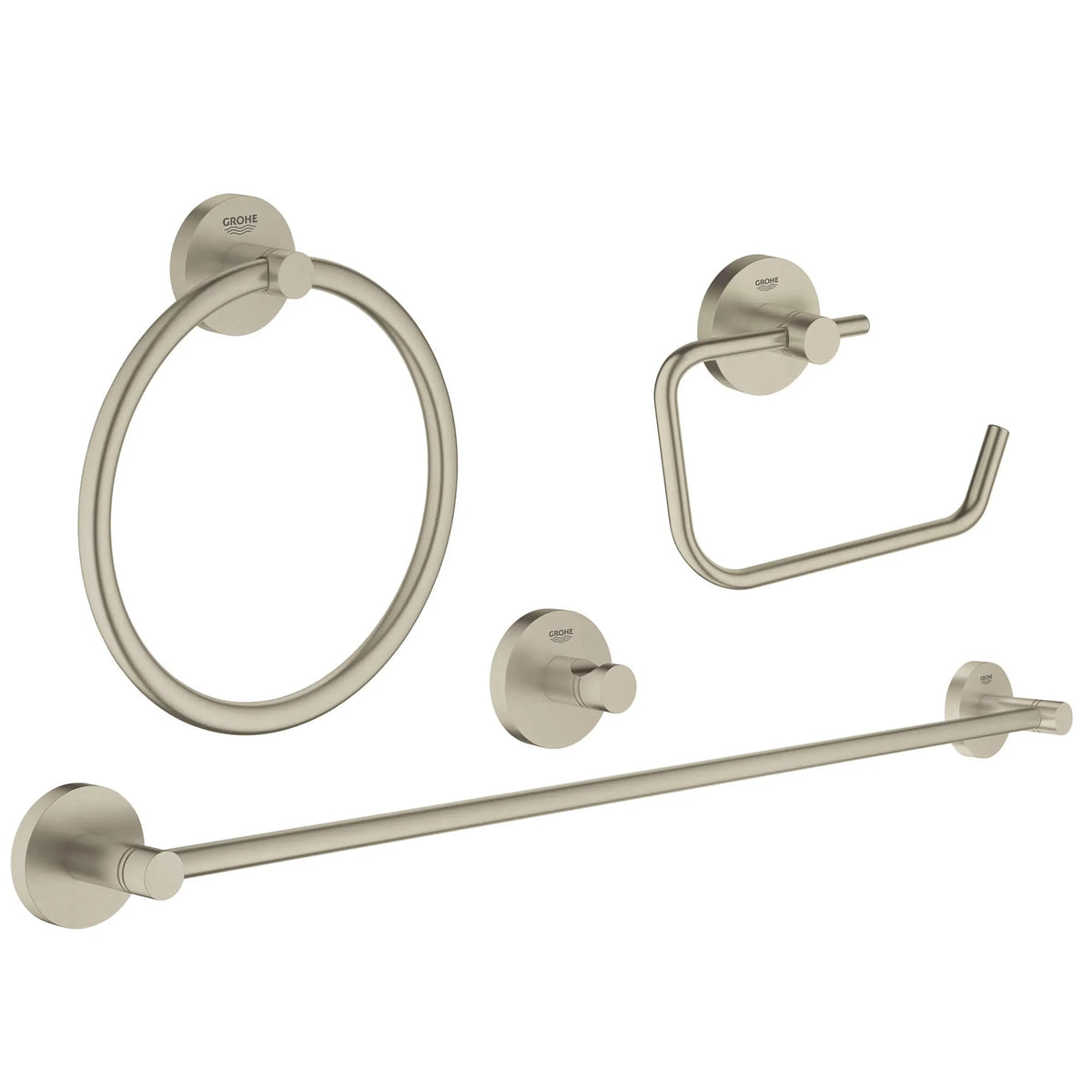 GROHE 40823EN1 Essentials 4-in-1 Accessory Set - Brushed Nickel